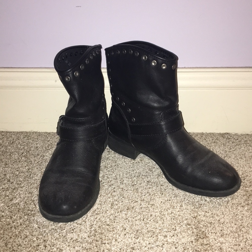 Studded Black Ankle Boots